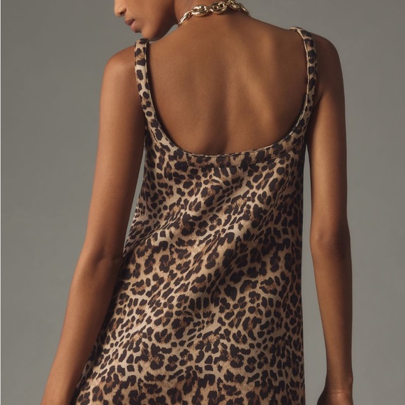 NWT Anthropologie Leopard Mini Dress Medium - Picture 2 of 4